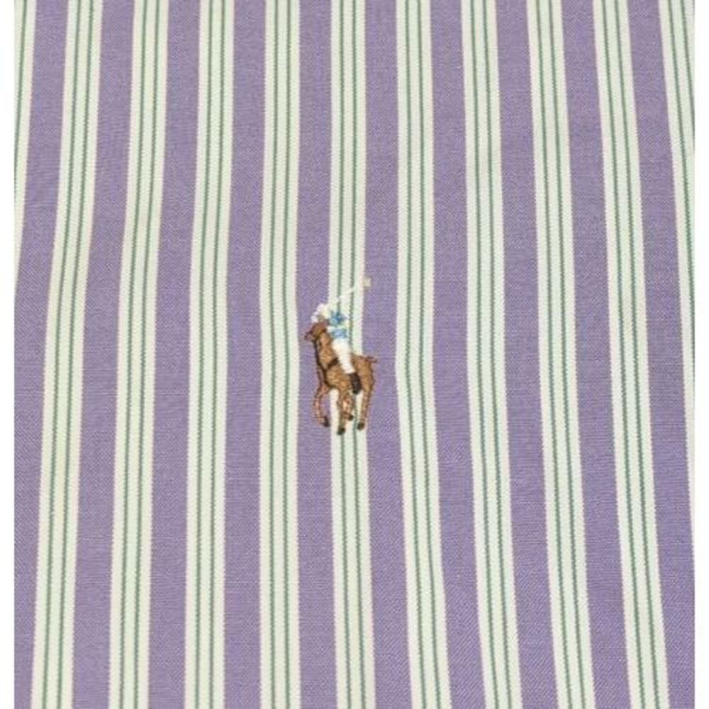 Ralph‎ Lauren Yarmouth Shirt Men's 16 33 White Purple Button Up Striped 27W
